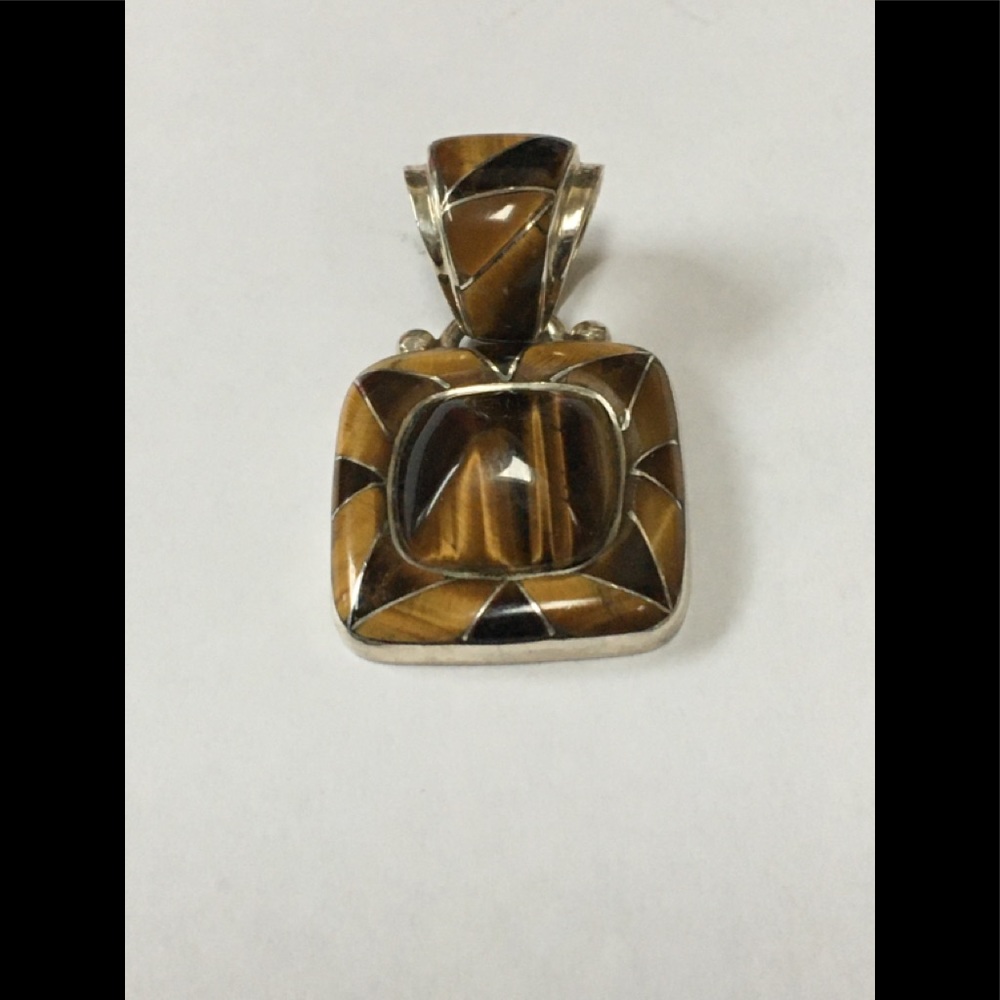 Sterling Silver Tigereye Pendant by Etta Edito
